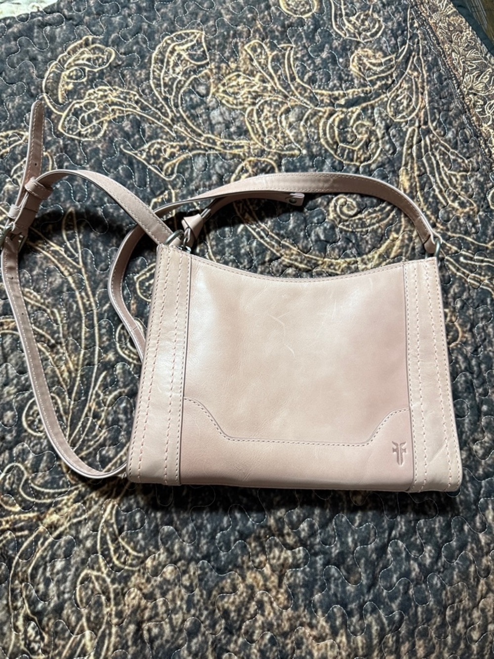 Frye Melissa Womens Leather Crossbody Bag in Light Pink